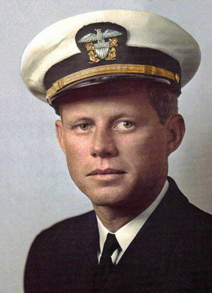 Kennedy in Navy Gray Uniform Color Photo John F 